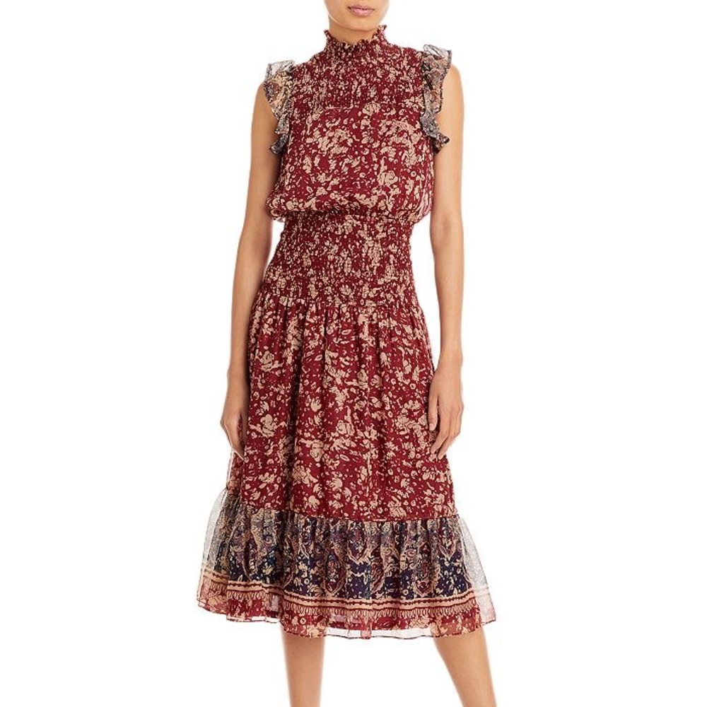 Aqua Smocked Midi Dress from Bloomingdale’s